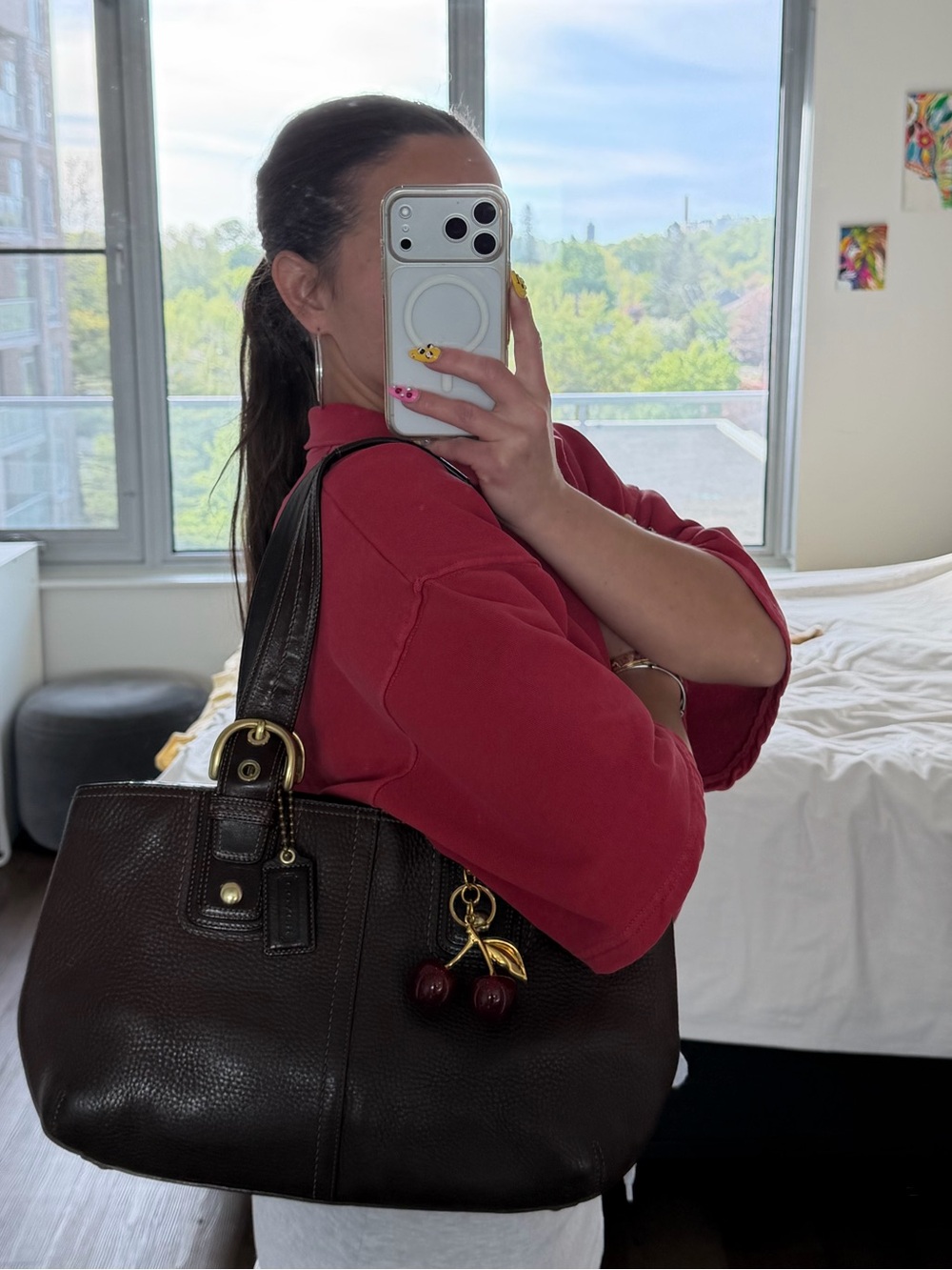 vintage Brown Coach Leather Soho Tote Bag w/gold hardware - Picture 10 of 10